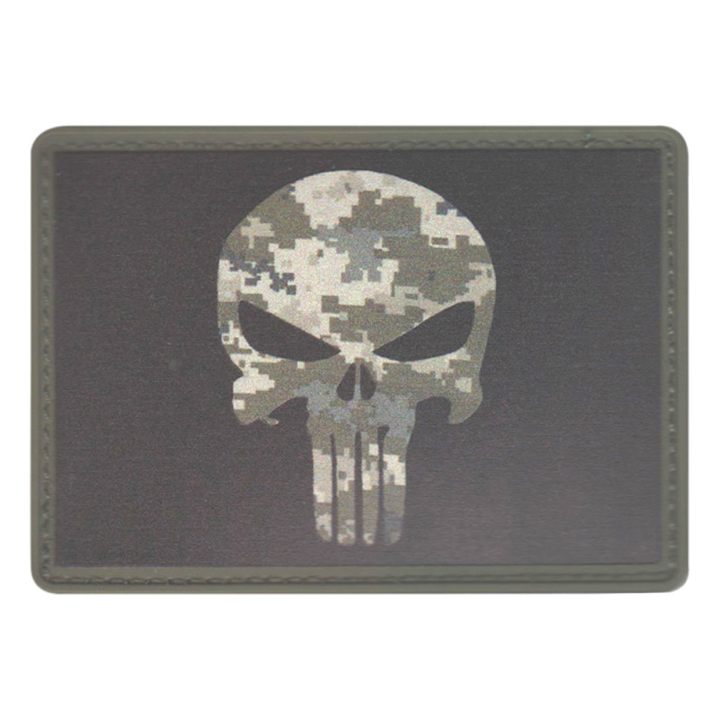 Мілітарка™ шеврон Punisher 7 х 5 см ПВХ чорний / ММ-14