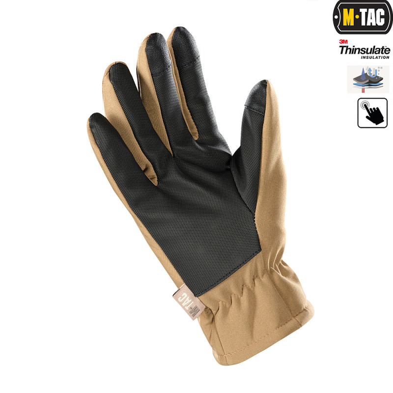 M-TAC РУКАВИЧКИ SOFT SHELL THINSULATE COYOTE BROWN