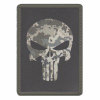 Мілітарка™ шеврон Punisher 5 х 7 см ПВХ чорний / ММ-14