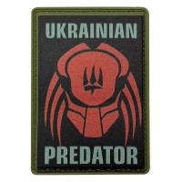 Мілітарка™ шеврон Ukrainian Predator ПВХ червоний / чорний