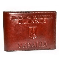 Мілітарка ™ обкладинка на документи Державна податкова адміністрація шкіряна червона